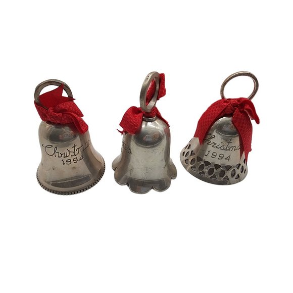 International Silver Co. Silver Plates Bells set of 3 1994 - Picture 1 of 2